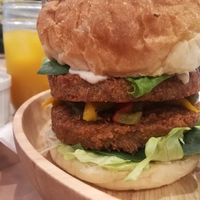 Falafel tower burger at Falafel Brothers - Shibuya in Tokyo