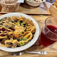 Falafel salad and beetroot juice   at Falafel Brothers - Shibuya in Tokyo