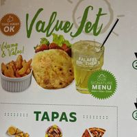 Menu (starter/tapas).  at Falafel Brothers - Shibuya in Tokyo