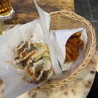 Half sandwich falafel Mediterranean style with waffle fries   at Falafel Brothers - Shibuya in Tokyo