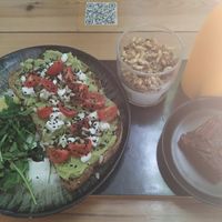 Vegan brunch at selva. (A coffee is missing on the photo but also included on the vegan brunch). at Selva in Lisbon