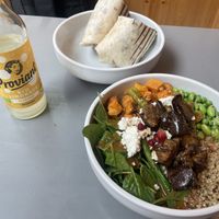 Vegan wrap, vegetarian salad   at beets&roots - Dorotheenstraße in Berlin