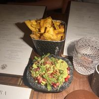 Plantain chips with guac. This was really good  at Toca Madera in Scottsdale