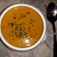 Carrot cream with seeds at Juicy Jones - Hospital in Barcelona
