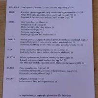 Menu April 2023 at Williams Eatery in Auckland