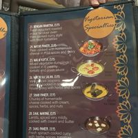 Vegetarian option can be made vegan by subbing coconut milk in “cream” dishes.  at Nirvana in Arcadia