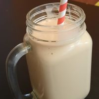 Salted caramel oat milkshake at Cloud 9 in Brighton