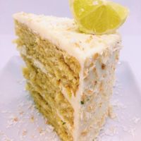 Lemon and coconut vegan cake at Cloud 9 in Brighton