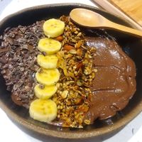 Smoothie bowls cacau at Paraíso Bowls in Porto Alegre