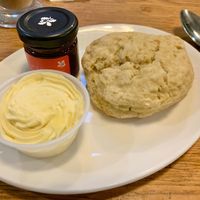 Vegan clotted cream scones at The Boathouse Tea Room in Pembroke