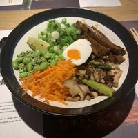 avant gard'n with barbecue-glazed seitan and a vegan ‘egg at LHR - Wagamama - T3 in West London