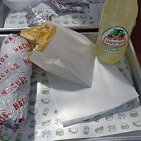 Wrapped veggie fajita for €7,50; nachos and Mexican lemonade at Nachos in Amiens
