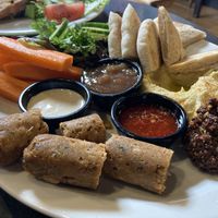 Falafel and hummus plate!  at Alpine Coffee Shop and Gallery in Betws-y-coed
