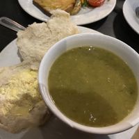 Leek and potato soup   at Alpine Coffee Shop and Gallery in Betws-y-coed