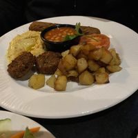 Cooked breakfast   at Alpine Coffee Shop and Gallery in Betws-y-coed