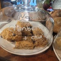 Cranberry and Chia Seed Flapjack (Vegan) at Alpine Coffee Shop and Gallery in Betws-y-coed