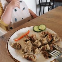 The small vegan ate most of the veggies before I managed to take a picture! at Farmer's Bistro in Fludir