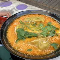 Oily soup  at Violeta in Santiago