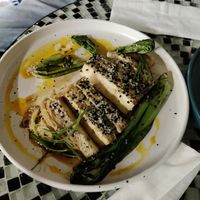 Tofu with pak choï, thin rice noodles at Violeta in Santiago