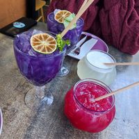 Trago violeta, limonada de frutos del bosque y limonada gengibre at Violeta in Santiago