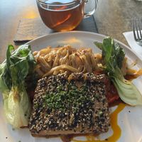 Tofu with noodles   at Violeta in Santiago