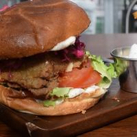 fried chickn sandwich at Plum Bistro in Seattle