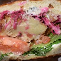 fried chickn sandwich at Plum Bistro in Seattle