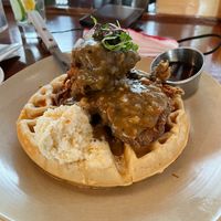 Chik'n and Waffles at Plum Bistro in Seattle