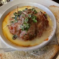 Doubly Cheesy Meatball Bake at Plum Bistro in Seattle