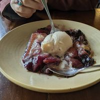 Blueberry cobbler a la mode at Plum Bistro in Seattle