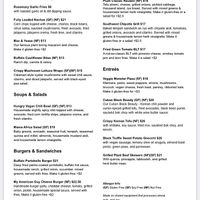 Current menu  at Plum Bistro in Seattle