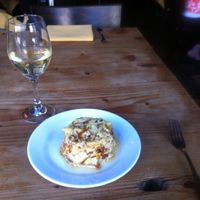 I was scared to be too full for my main, if I started off with a huge main course, so this was my dessert - mac and cheese. The best. at Plum Bistro in Seattle