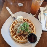 Chicken & Waffle at Plum Bistro in Seattle