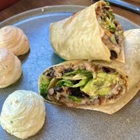 Macho burrito with house-made chipotle and jalapeño aioli  at Plum Bistro in Seattle