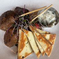 Plant Beef skewers --not bad  at Plum Bistro in Seattle