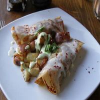 mushroom crepes at Plum Bistro in Seattle