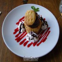 pastry stuffed with chocolate mousse at Plum Bistro in Seattle