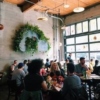the inside of the restaurant  at Plum Bistro in Seattle