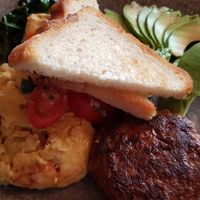 Scrumbled vegan egg at Plum Bistro in Seattle