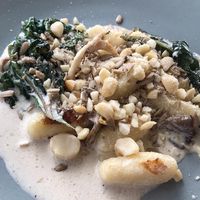 Gnocchi with macadamia cream sauce  at Kawul in Pokolbin
