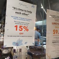 Current offer for take away (Dec. 2020) at Infuzions in Hornsby