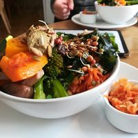 Quinoa, seaweed and greens bowl with kimchi at Nourish in Inverness