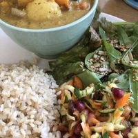 Chickpea and vegetable lime and coconut curry at Nourish in Inverness