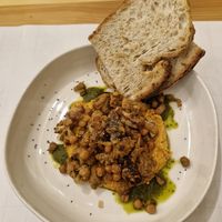 Vegan brunch: Spiced cauliflower, hummus, fried chickpeas with chimichurri. at Bastard Coffee & Kitchen - Bajo Izda in Valencia