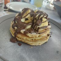 Vegan pancakes met chocola en banaan at Estrella in Paphos