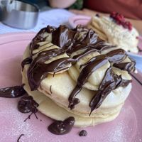 Vegan Dark Chocolate Banana Pancakes   at Estrella in Paphos