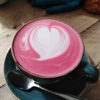 Beetroot latte, sweet tones of cinnamon and a kick of black pepper at Love Brew Scarborough in Scarborough