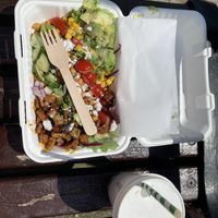 Nourish bowl & iced americano   at Love Brew Scarborough in Scarborough