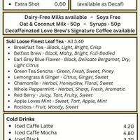 As of June 2025 it is no longer fullly vegan but offers some vegan options  at Love Brew Scarborough in Scarborough