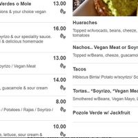 Vegan Menu (also burrito not in picture) at La Esperanza in Chicago